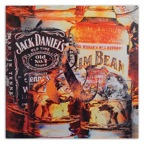 Obraz na płótnie, Dwa drinki Whisky 40x40 na Arena.pl