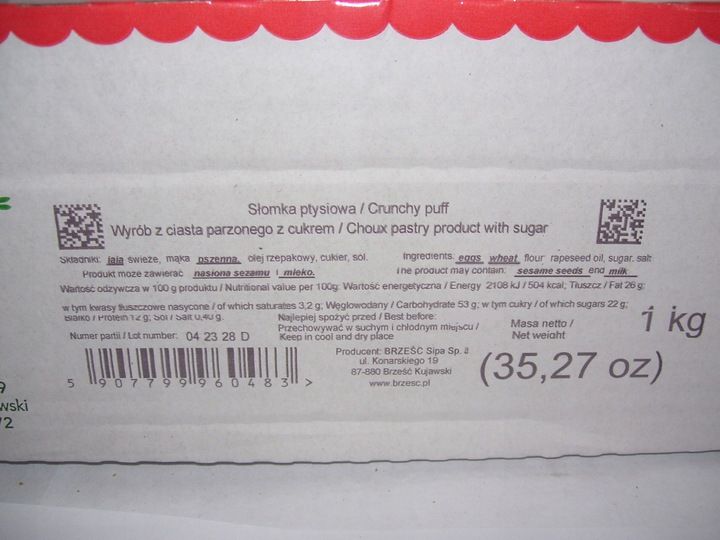 Słomka ptysiowa Brześć 1000 g zdjęcie 3