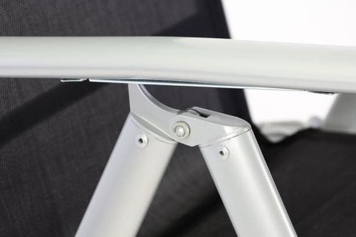 2x ustawialne krzesło ogrodowe z podnożnikiem - czarne na Arena.pl