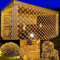 Siatka Lampki LED Girlanda LED Kurtyna 1,5X1,5m Biała CiepłA