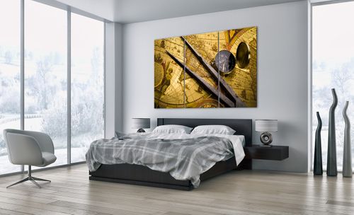 Obraz Na Płótnie - Mapa Kompas - 165X110 Cm - Ce165X110-0146 na Arena.pl