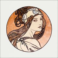 Stained glass window for the facade of the Fouquet boutique, Alphonse Maria Mucha - plakat 60x60 cm