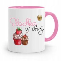 Kubek Różowy Śmieszny Zabawny Słodka W Ch*J Z Nadrukiem Ze Zdjęciem