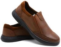 Męskie buty wsuwane American Club CY139 - brązowe 42