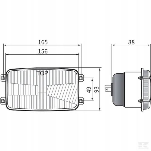 Reflektor Przedni Halogenowy, Prostokątny 12/24V na Arena.pl
