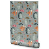 Tapeta Dla Dziecka LISKI Zajączki Jeżyki Liście