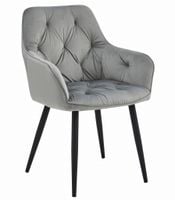 Krzesło JORK - aksamit srebrno-szary / nogi czarne x 1