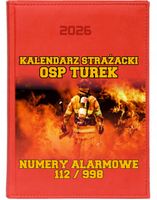 KALENDARZ A5 2026 DZIENNY książkowy z twoim nadrukiem strażacki dla osp