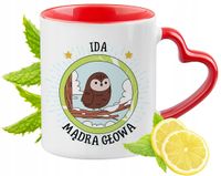 Kubek Czerwony Z Uszkiem W Kształcie Serca Dla Idy Na Prezent