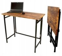 Biurko 80x40 cm pełny blat bez łączeń loft składane stabilne metalowe