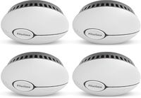 Czujniki Dymu Alarm Pożarowy Zestaw 4 EN14604 85dB Białe 125x35 mm