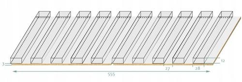 Lamele ścienne na BIAŁEJ PŁYCIE 55 x 275 dąb naturalny, wotan różne kolory na Arena.pl