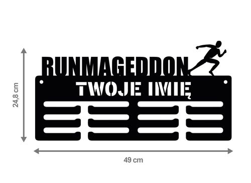 Wieszak na medale RUNMAGEDDON twoje imię dowolny tekst 98.3 na Arena.pl