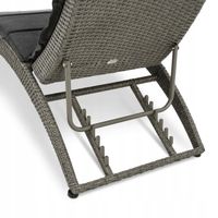 Leżak ogrodowy składany regulowany na balkon taras technorattan z poduszką