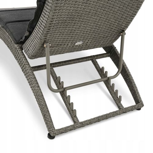 Leżak ogrodowy składany regulowany na balkon taras technorattan z poduszką na Arena.pl