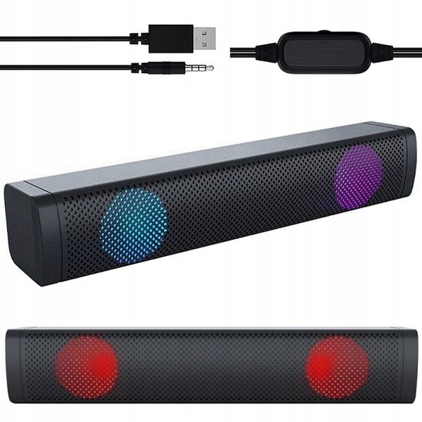 GŁOŚNIK SOUNDBAR KOMPUTEROWY LAPTOP PC LED RGB S10 zdjęcie 1