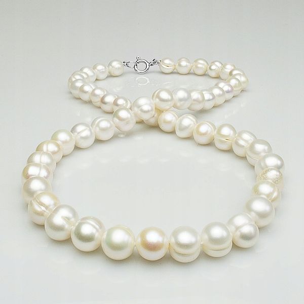 SREBRNY NASZYJNIK Z BIAŁYCH PEREŁ zdjęcie 2