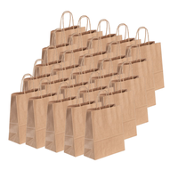 25x Torba papierowa KRAFT 18x8x21 rolowany uchwyt