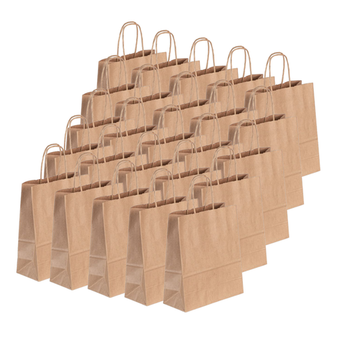 25x Torba papierowa KRAFT 18x8x21 rolowany uchwyt na Arena.pl