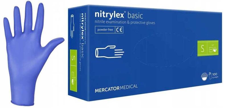 rękawice nitrylowe 100 szt. nitrylex basic dark blue 7-s zdjęcie 3