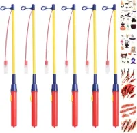 Różdżki Świecące LED Dla Dzieci DIY z Naklejkami Halloween Zestaw 6szt