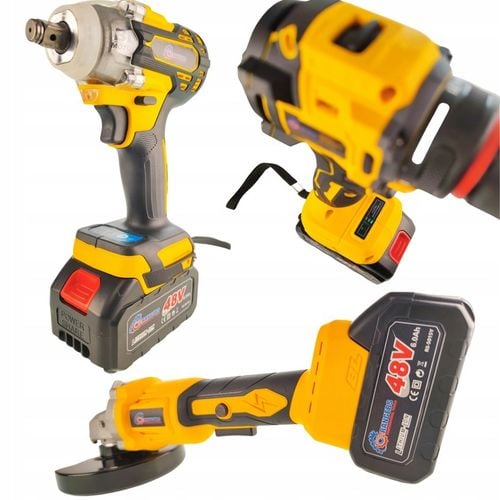 Zestaw narzędzi akumulatorowych 3W1 6Ah WKRĘTARKA SZLIFIERKA KLUCZ 48V na Arena.pl