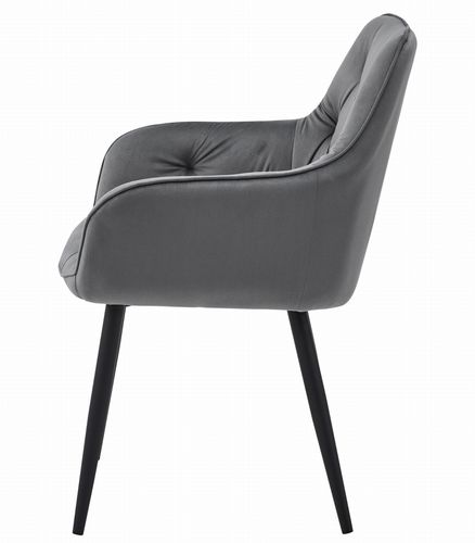 Krzesło JORK - ciemny szary aksamit / nogi czarne x 2 na Arena.pl