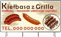 BANER REKLAMOWY 300x150cm projekt w cenie KIEŁBASA KASZANKA z grilla