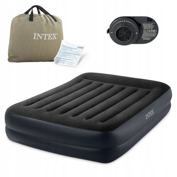 MATERAC DMUCHANY DWUOSOBOWY 203x152cm INTEX POMPKA zdjęcie 1