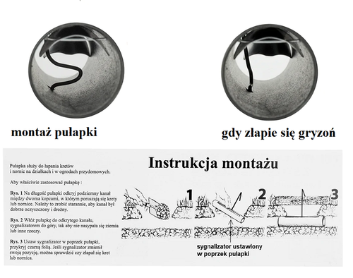 Pułapka na krety z sygnalizatorem - zestaw 5 sztuk na Arena.pl