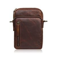saszetka męska skórzana na ramię brązowa mała funkcjonalna paolo peruzzi