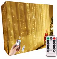 KURTYNA Świetlna Świąteczna Zasłona 300 LED +PILOT