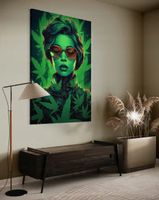 Obraz 90x60 marihuana zioło konopie kobieta art