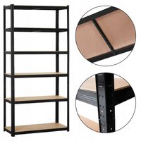 Metalowy Regał Magazynowy 3w1 220x90x40cm 1050kg czarny