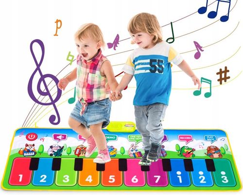 MATA MUZYCZNA DO TAŃCZENIA DLA DZIECI INTERAKTYWNA 130 cm PIANINKO NAGRYWA na Arena.pl