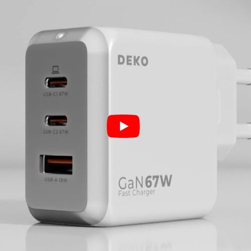 SZYBKA ŁADOWARKA USB C UNIWERSALNA 3x USB 67W 65W TYP C + KABEL USB C 100W na Arena.pl