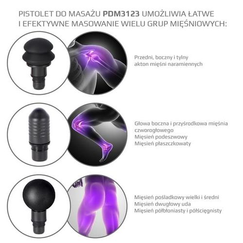 PDM3123 SILVER PISTOLET DO MASAŻU HMS na Arena.pl