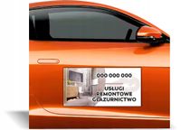 Magnes na samochód reklama magnetyczna 60x30 USŁUGI remontowe glazurnictwo