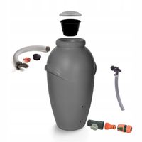 Zbiornik AQUACAN 360 l + przyłącza | Grafit, Pojemność: 360 l, Wymiary 72x80x120 cm, Kolor Grafit, Waterform, Prosperplast