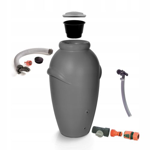 Zbiornik AQUACAN 360 l + przyłącza | Grafit, Pojemność: 360 l, Wymiary 72x80x120 cm, Kolor Grafit, Waterform, Prosperplast na Arena.pl