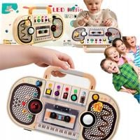 TABLICA MANIPULACYJNA DREWNIANA GRAJĄCE RADYJKO ŁADNA ZABAWKA NA PREZENT