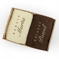 Zestaw ręczników z haftem imion prezent dla babci i dziadka