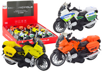 Motocykl Sportowy z Napędem Frykcyjnym 3 Wzory Żółty Pomarańczowy Biały