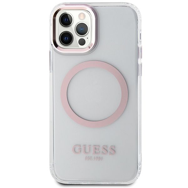 Etui Guess do iPhone 12, iPhone 12 Pro, Różowy, MagSafe zdjęcie 3