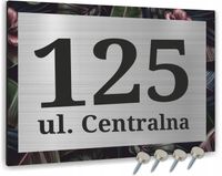 TABLICZKA ADRESOWA DUŻA ALUMINIOWA SREBRNA 40x30