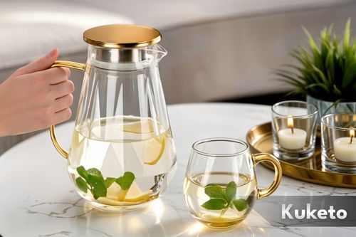 DZBANEK DO HERBATY szklany ZAPARZACZ Z SITEM FILTREM Kuketo Crystal 1500ml na Arena.pl