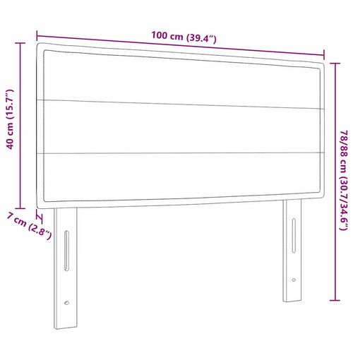 Wezgłowie LED Ze LED Lights Z zagłówkiem Czarny 100 cm tkanina na Arena.pl