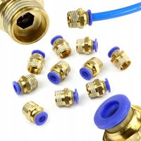 Złączka wtykowa złącze pneumatyczne proste 6mm GW 1/4 ZESTAW wąż TIR 10szt