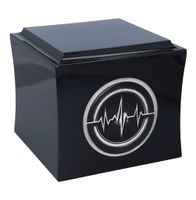 Urna z Motywem Linii Życia z wykresem bicia serca  Czarny / Design1