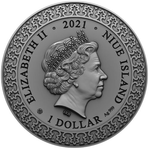 Niue: The Knight in the Panther’s Skin - The Coronation of Tinatin $1 Srebro 2021 Antique Finish na Arena.pl